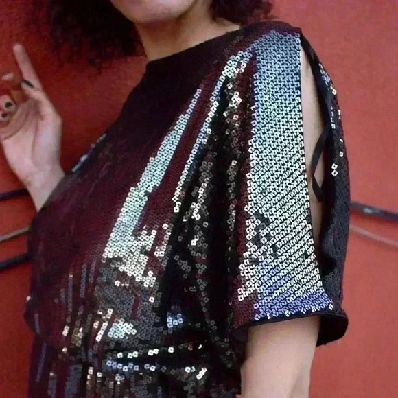 BA Nites by Melanie Lyne Sequins Mini Dress, Party-Ready Size 4, Glittery & Chic - Picture 6 of 16
